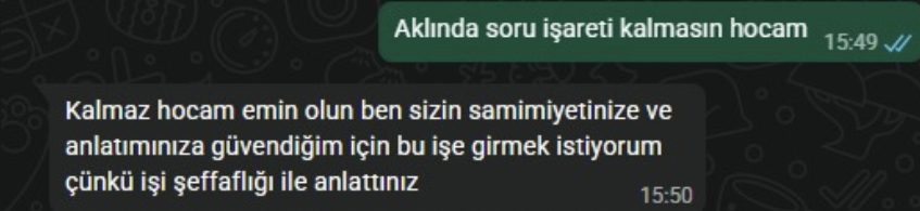 Danışan güven mesajı