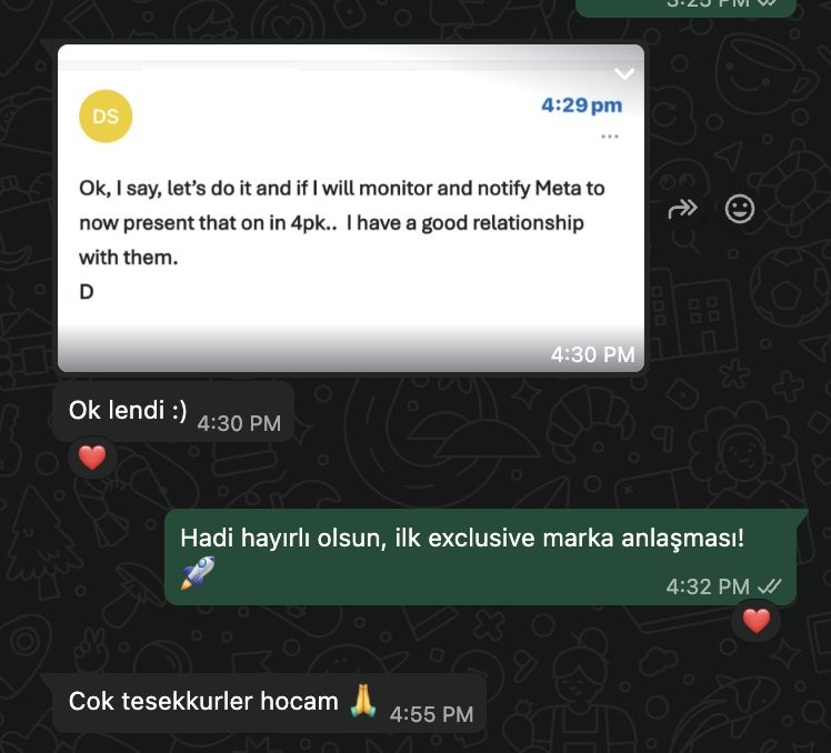 İlk exclusive marka anlaşması